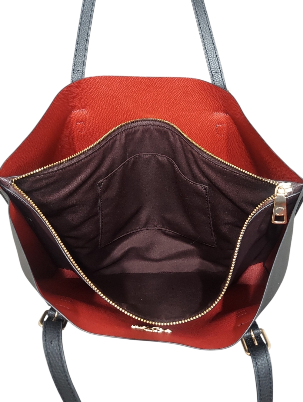 Coach Mollie Three Compartment Center Zip Black Leather Tote No. 1671 - Picture 10 of 10